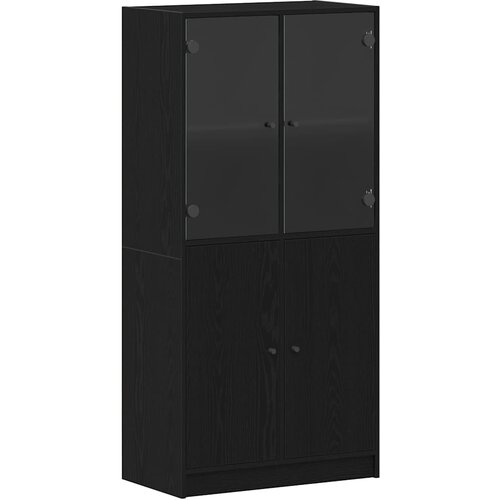  Highboard Crni hrast 68 x 37 x 142 cm Slike