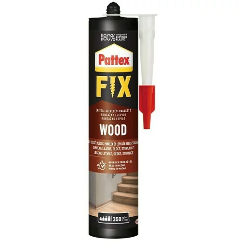 PATTEX Montažno lepilo za les Fix Wood (385 g, bele barve)