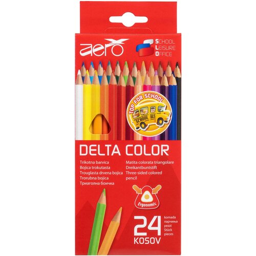  Drvene bojice trokutaste Aero delta color 24 kom u kartonskom pakiranju Cene