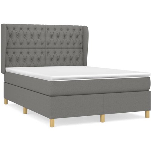 Maison Chic Box spring postelja - Vzmetna postelja z vzmetnico temno siva 140x200 cm blago SL14404, (21901967) Cene