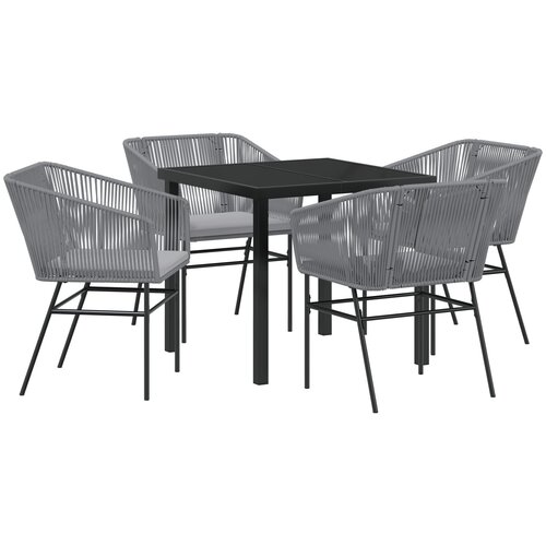 VidaXL Set od 3 Siva PE Ratan 4-sjedeće Materijali otporni na UV Slike