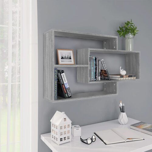 VidaXL Zidna polica hrast sonoma 104 x 20 x 58,5 cm konstruirano drvo Slike