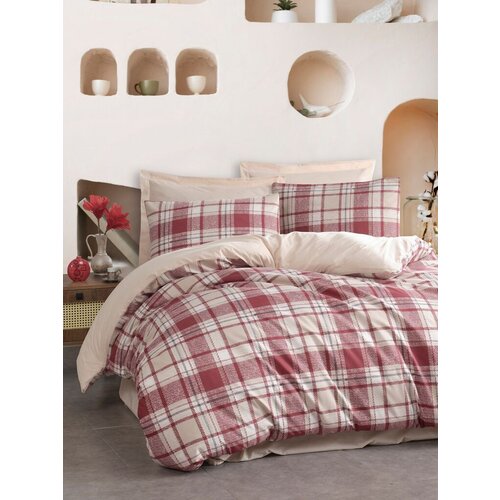 Lessentiel Maison komplet posteljine ekose, 200x220 cm, crveni Cene