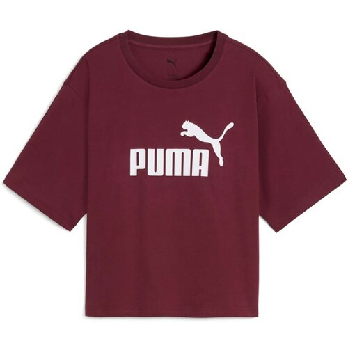 Puma Majice s kratkimi rokavi Ess Cropped No. 1 Logo Relaxed Tee Rdeča Slike