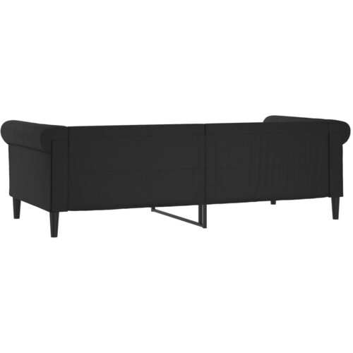  Dnevni krevet crni 90 x 200 cm od umjetne kože Slike