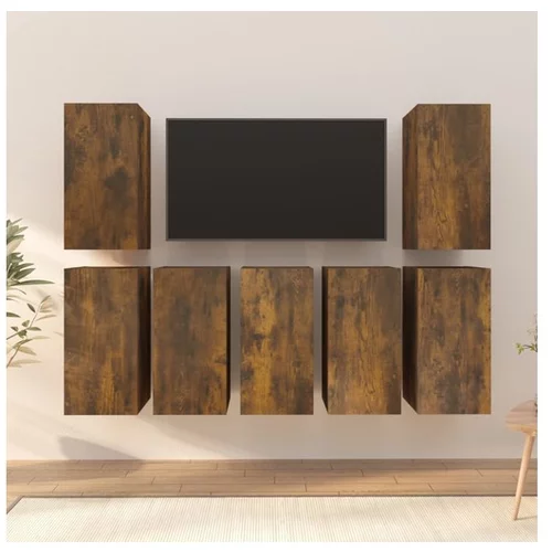  TV omarice 7 kosov dimljeni hrast 30,5x30x60 cm konstruiran les