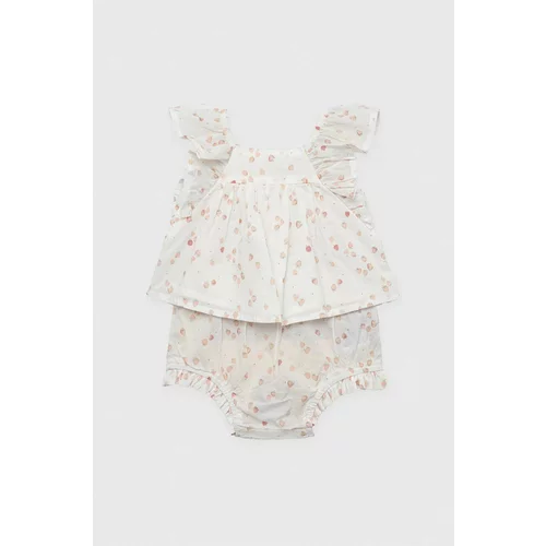 GAP Pamučna haljina za bebe boja: bijela