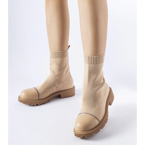 Gemre Brown sock boots with rhinestones Vail Cene