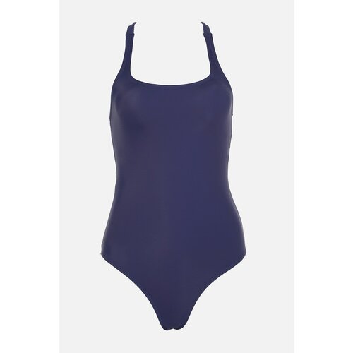 Trendyol Navy Blue U-Neck Swimsuit Slike
