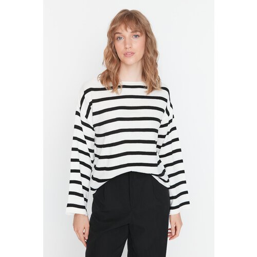 Trendyol Black Striped Knitwear Sweater Slike