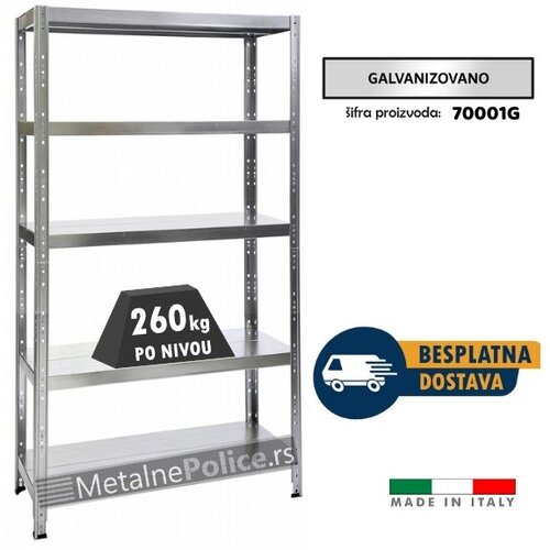  Polica metal-metal 234x120x50cm, 5x260kg galva Cene