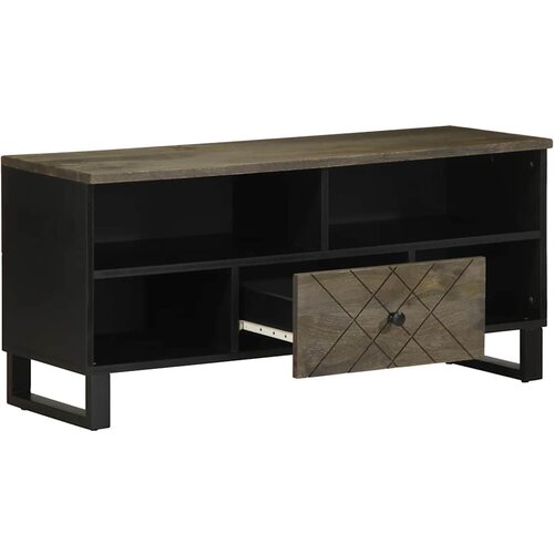  TV ormarić crni 100 x 33 x 46 cm od masivnog drva manga Crna Slike