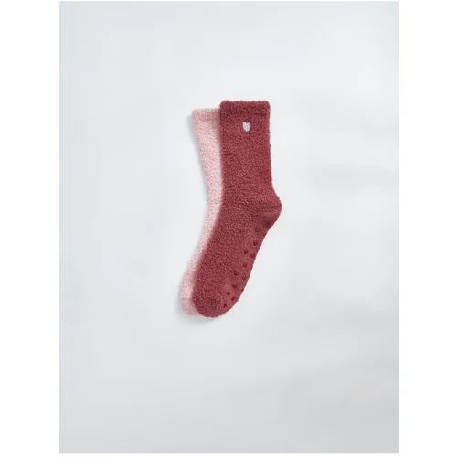 LC Waikiki 2-Pack Women's Embroidered Home Socks