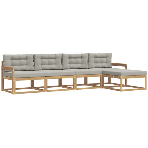 vidaXL Zunanja garnitura za sedenje 4 pcs Bela in svetlo siva, (5000279482) Cene