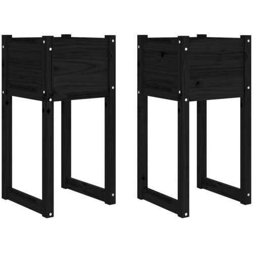  Sadilice 2 kom crne 40x40x81 cm od masivne borovine Slike