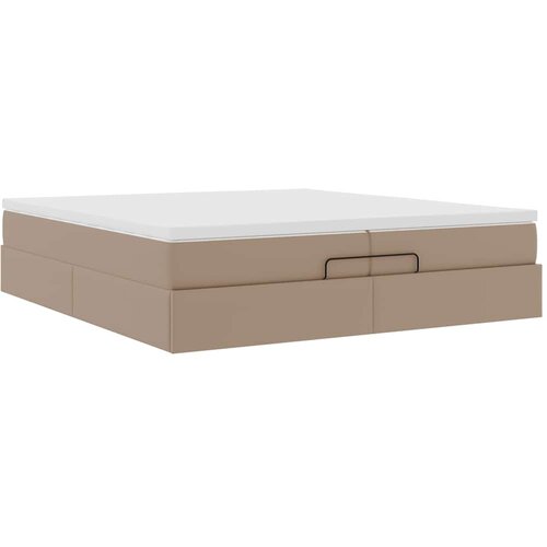 vidaXL Okvir kreveta s madracima cappuccina 200x200 cm umjetna koža Cene