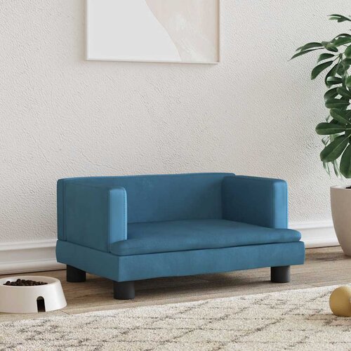  Krevet za pse plavi 60 x 40 x 30 cm baršunasti Cene