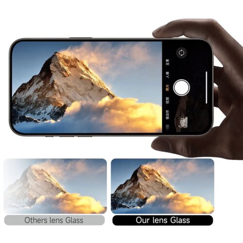  Kaljeno steklo Tel Protect Titanium Lens 99 % AR na kameri za Samsung Galaxy S25 Ultra transparent (leče 5 kos) Slike