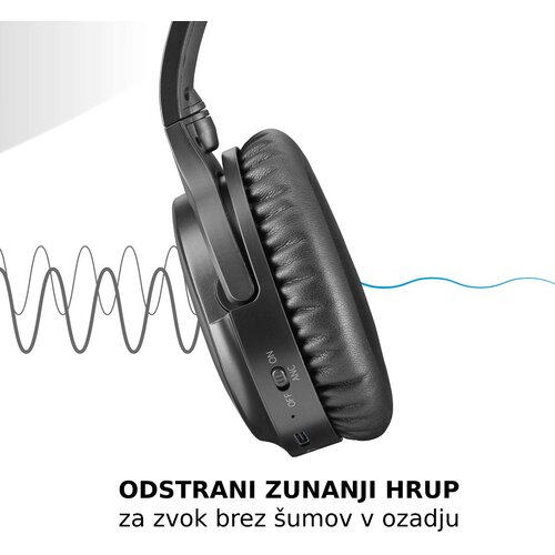 Music Sound vibra črne brezžične naglavne slu&amp;scaron;alke Slike
