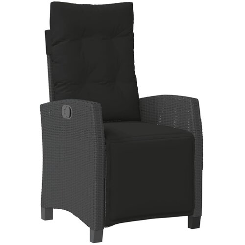  7-dijelni vrtni blagovaonski set s jastucima crni od poliratana Crna Dužina stola 190 cm Slike