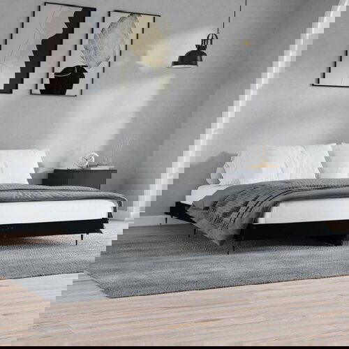 VidaXL Posteljni okvir črn 180x200 cm inženirski les Slike