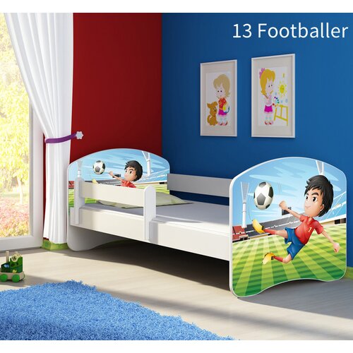  Dječji krevet ACMA s motivom, bočna bijela 180x80 cm 13 Footballer Cijene