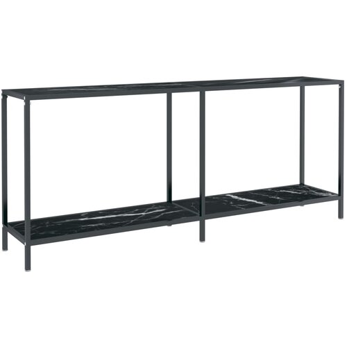 Maison Chic konzolna miza - miza ob steni črna 180x35x75,5 cm kaljeno steklo, (21786217) Cene
