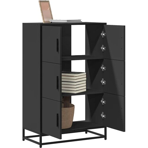  Visoka ploča crna 68x35x106,5 cm Konstruirano drvo i metal Cijene