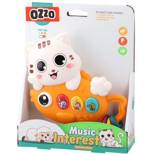 Ozzo Music interest, igračka, zvečka za bebe, mačka Slike
