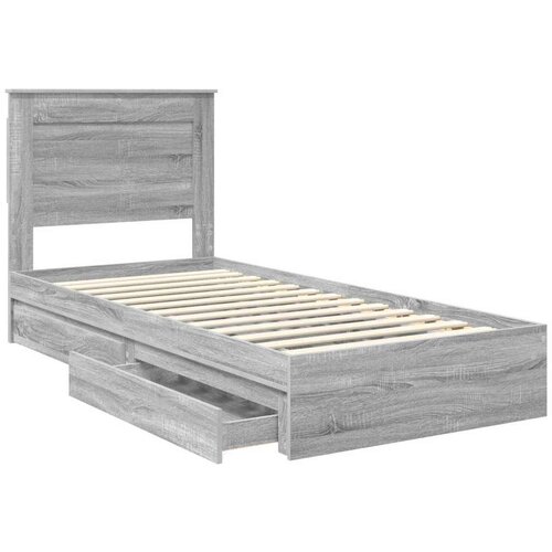  Okvir za krevet s ladicama Siva Sonoma 100 x 200 cm Slike