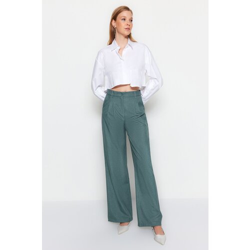Trendyol Dark Green Wide Leg Woven Trousers Cijene