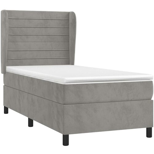 Box spring krevet s madracem svjetlosivi 80 x 200 cm bar&amp;scaron;unasti Slike