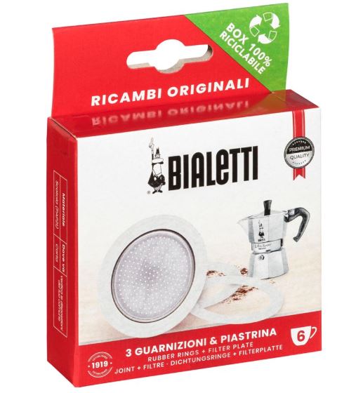 Bialetti Ricambi 3 Ersatz- dichtungen +1 Filter 6 Tassen Cijene
