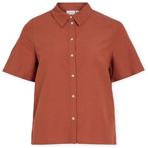 Vila Topi &amp;amp; Bluze Top Prisilla - Burnt Brick Oranžna Slike