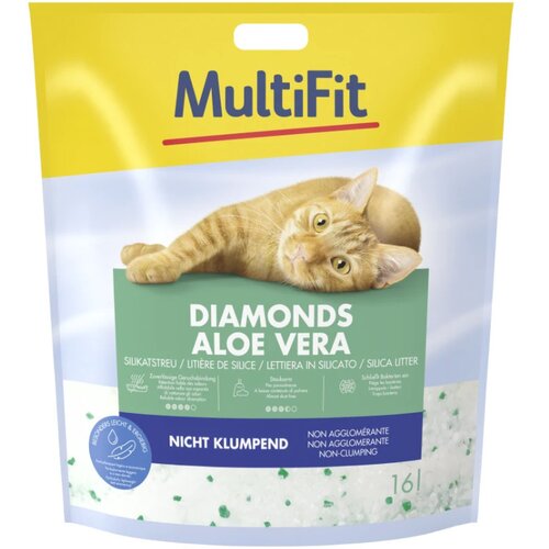 Zoocity MultiFit Diamonds pijesak za mačke Aloe Vera silikatni, 16 l Slike
