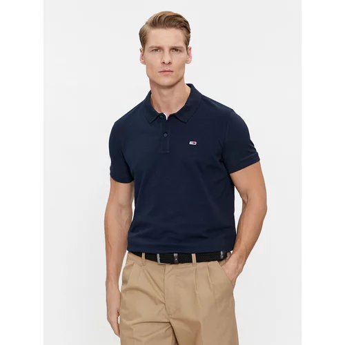 Tommy Jeans Polo majica DM0DM18312 Mornarsko modra Slim Fit