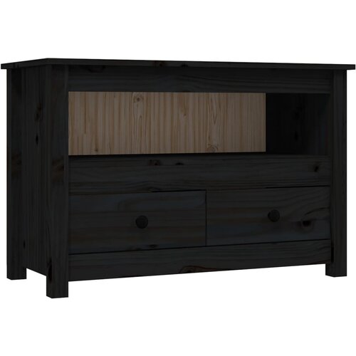 Maison Chic TV omarica - TV enota - Televizijska omarica črna 79x35x52 cm trdna borovina, (21701748) Cene