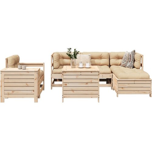 VidaXL 7-dijelni set vrtnih sofa od masivne borovine Slike