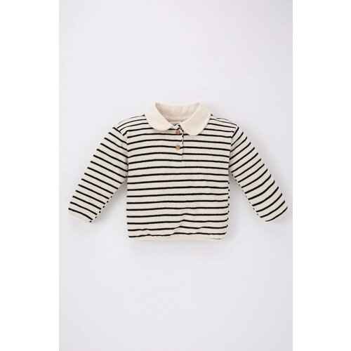 Defacto Regular Fit Striped Baby Collar Sweatshirt Slike