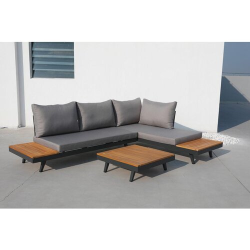 Gardenson Lounge Garnitura Naxos, Antracit, 3-Delni Set Slike