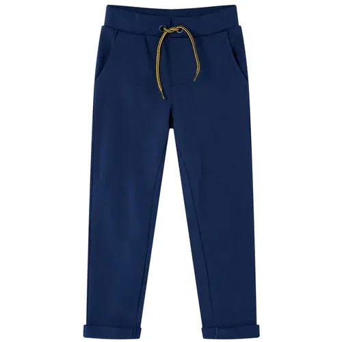 vidaXL Otroške hlače z vrvico mornarsko modre 140