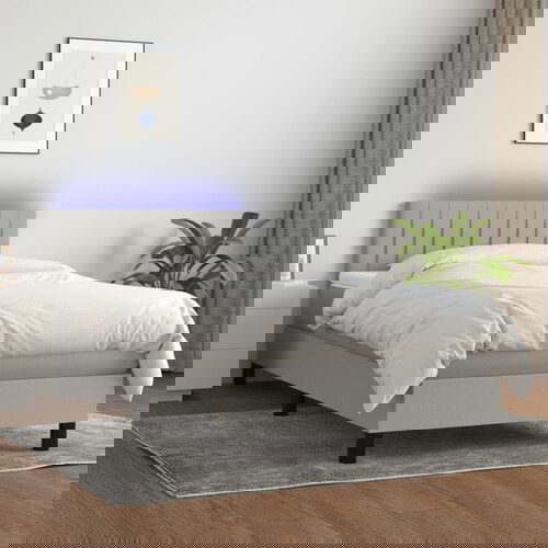 The Living Store Box spring postelja z vzmetnico LED svetlo siva 90x200 cm blago - Box Spring Postelja, (21519982) Cene