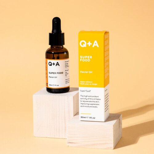 Q+A Super Food Facial Oil vlažilno olje za suho in občutljivo kožo 30 ml za ženske Slike