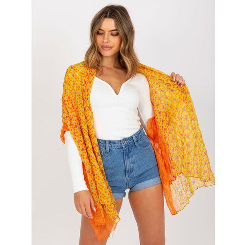 Fashion Hunters Yellow and orange patterned viscose scarf Slike