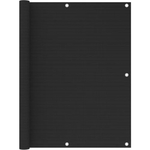 vidaXL Balkonsko platno črno 120x600 cm HDPE