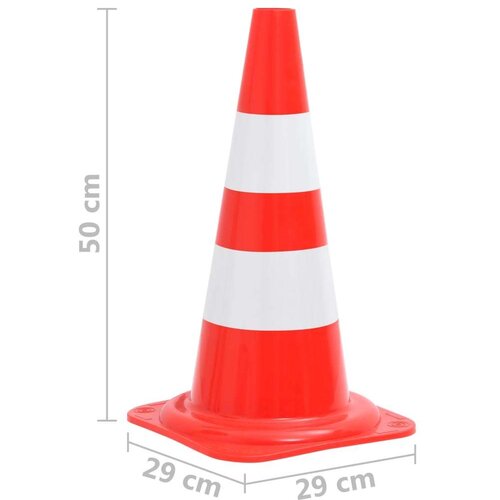 VidaXL Reflektirajući prometni čunjevi 20 kom crveno-bijeli 50 cm Slike