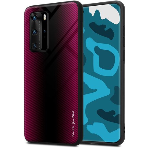Cadorabo Ohi&scaron;je, združljiv s Huawei - Stripe Optics v Crimson Pink - Za&scaron;čitni pokrov iz silikona TPU in hrbta iz kaljenega stekla, (20578216) Cene