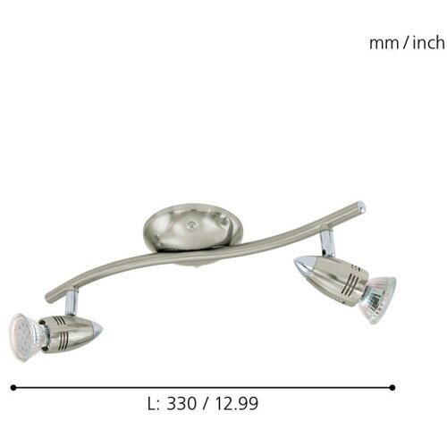 Eglo magnum-led reflektor/2, led gu10 2x3w, 2x240lm, nikl-mat/krom, Cene