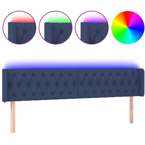 VidaXL LED posteljno vzglavje modro 183x16x78/88 cm blago, (20932178) Slike