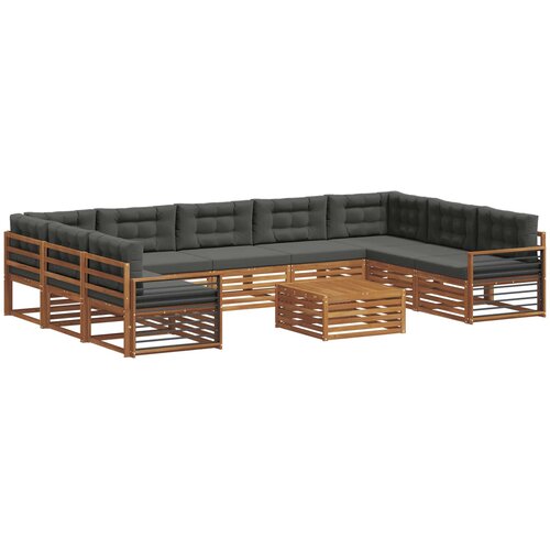  Set vanjskih sofa 10 kom. Prirodna i antracit Cene